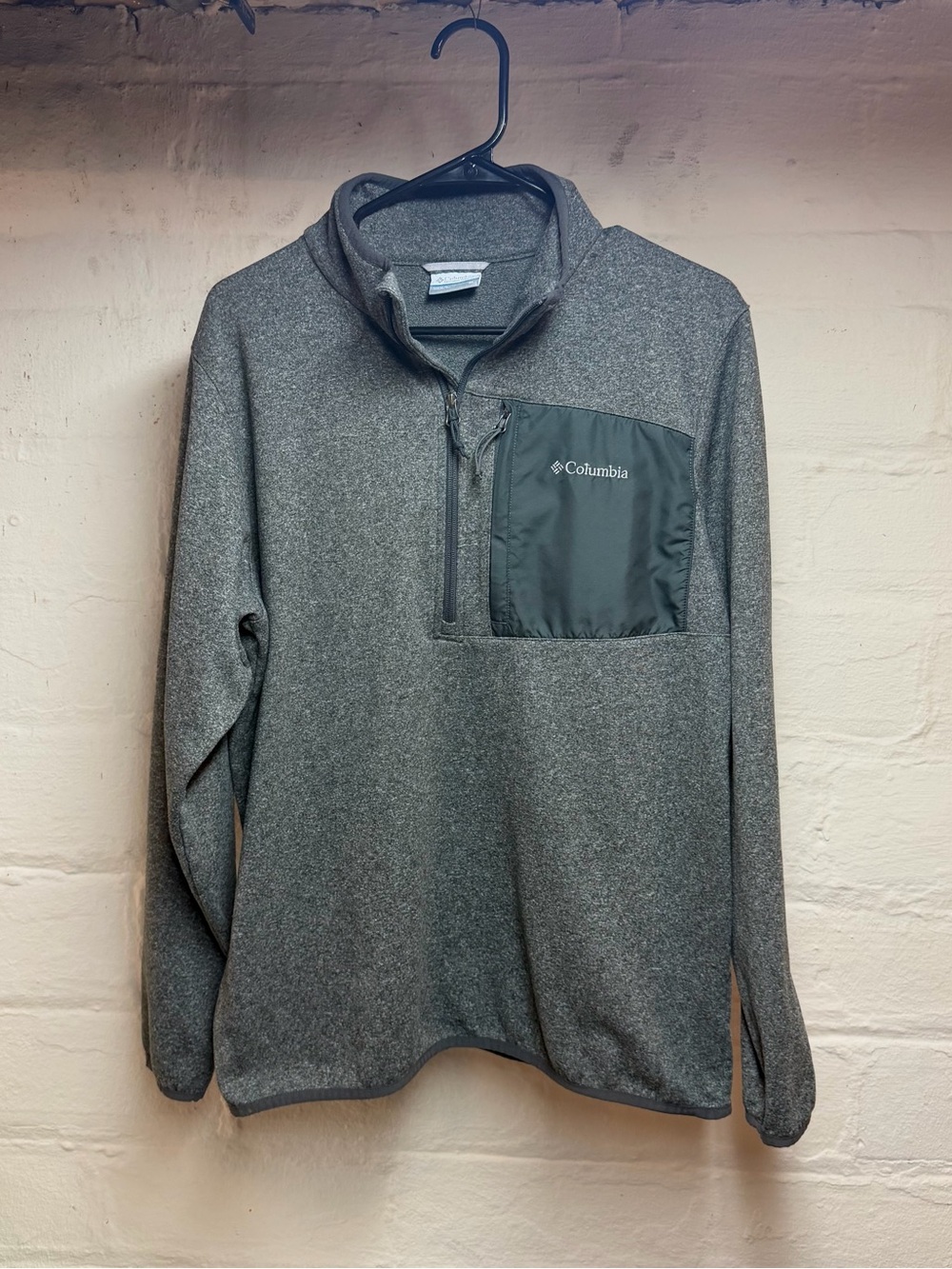 Columbia Heather Gray Half-Zip Fleece Pullover